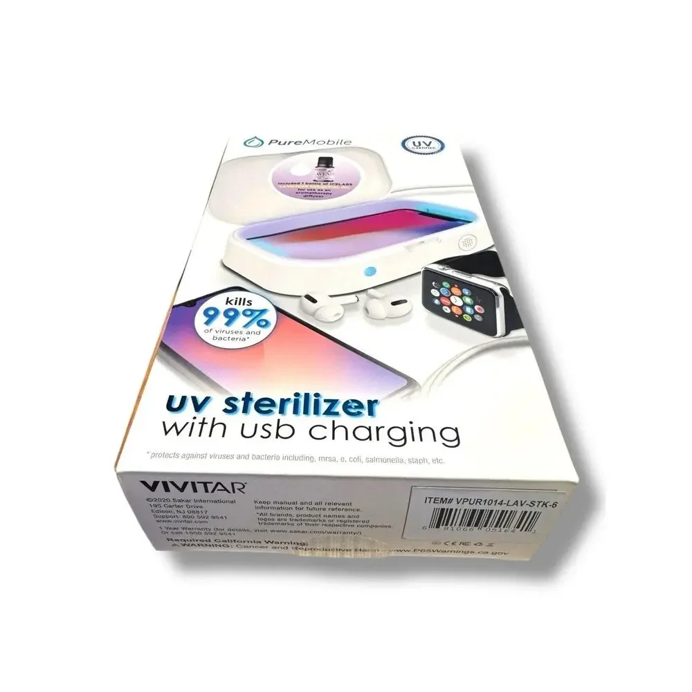 BONUS Pure Mobile UV Sterilizer W USB Charging For Phone Kills 99% of Viruses